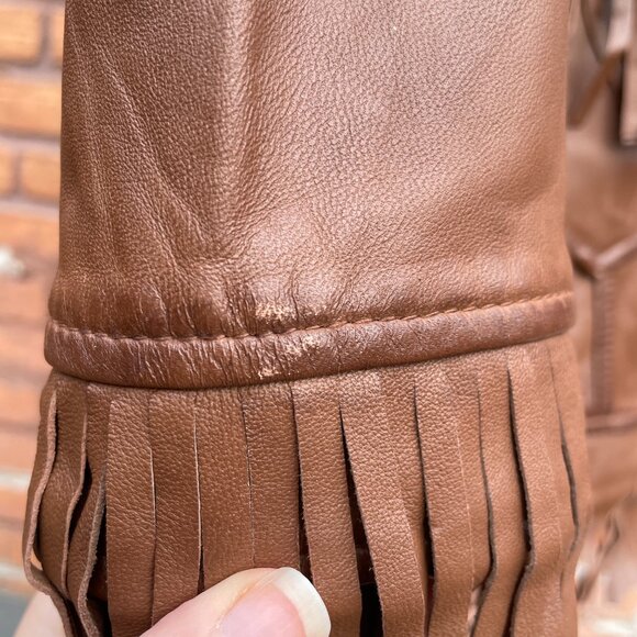 Sundance Leather Fringe Brown Western Jacket Petite Small New with Tags - Picture 16 of 16